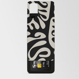 Mid Century Modern Curl Lines Pattern - Black and White Android Card Case