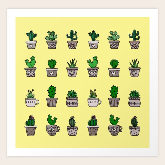 Cactus Pattern Art Print