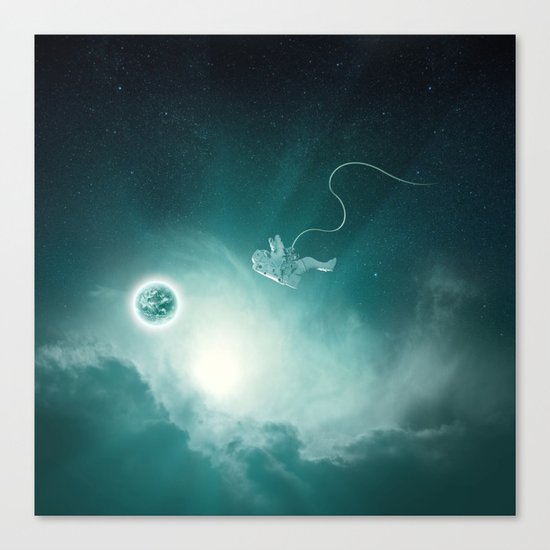 Astronaut Cast Away in Space Canvas Print