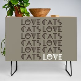 Love Cats - Gray colors modern abstract illustration  Credenza