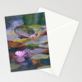 Pink Water Lily Reflection Stationery Cards