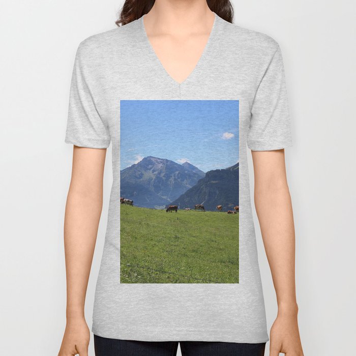 The Austrian Alps V Neck T Shirt