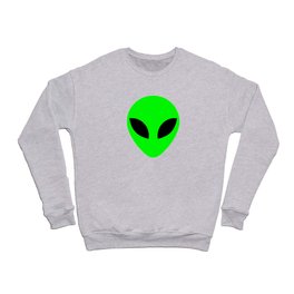 Black and Green Alien Head Shape Crewneck Sweatshirt