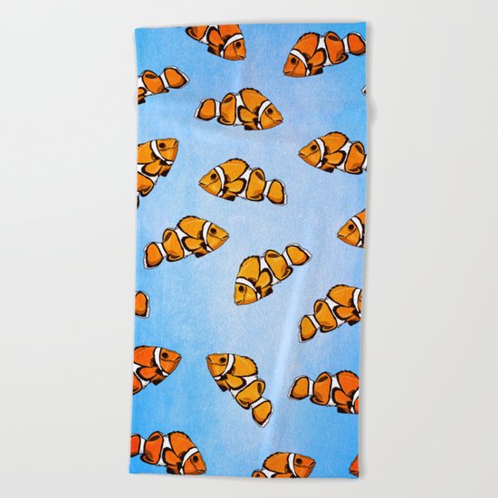 Clownfish Pattern Beach Towel