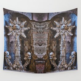Sedlec Ossuary Monstrance Photo Art, Skull Bone Church Wall Tapestry