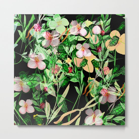 Garden Frenzy Night Metal Print