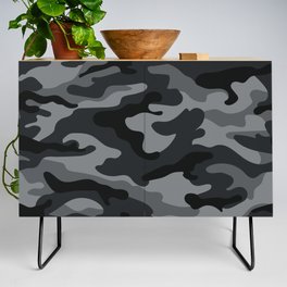 Camouflage Black And Grey Credenza