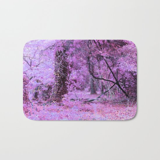 Fantasy Tree Landscape: Orchid Pink Purple Bath Mat