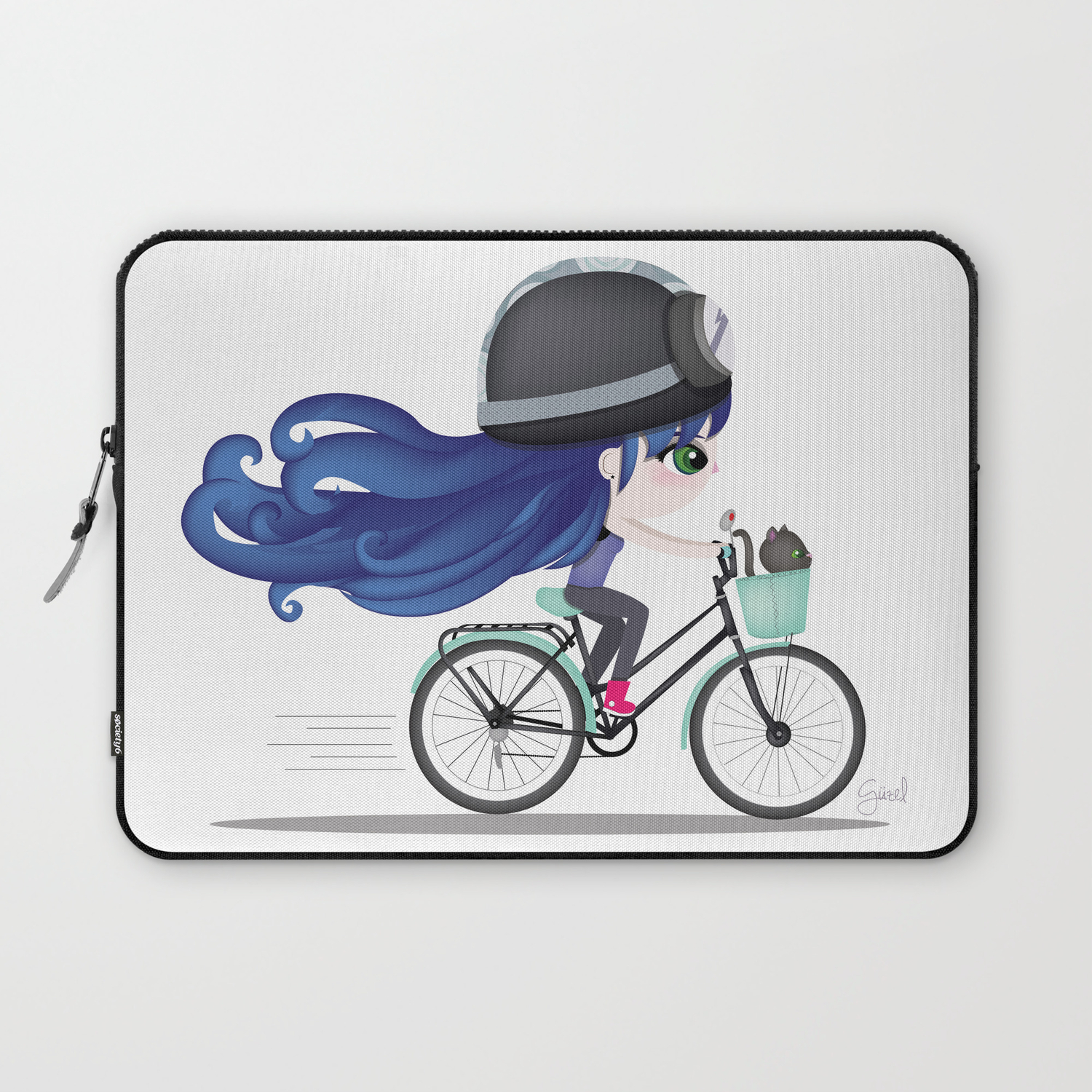 Mint Bike Laptop Sleeve By Guzel Society6