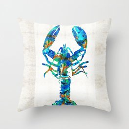 Blue Lobster Art by Sharon Cummings Throw Pillow