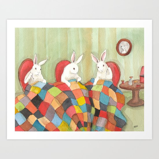 Working on the Quilt Art Print