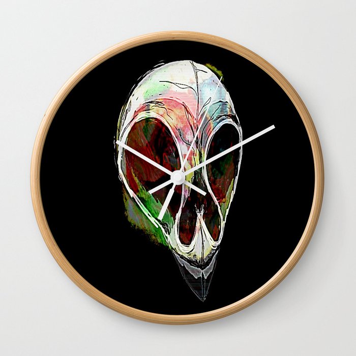 Rainbow Skull Wall Clock