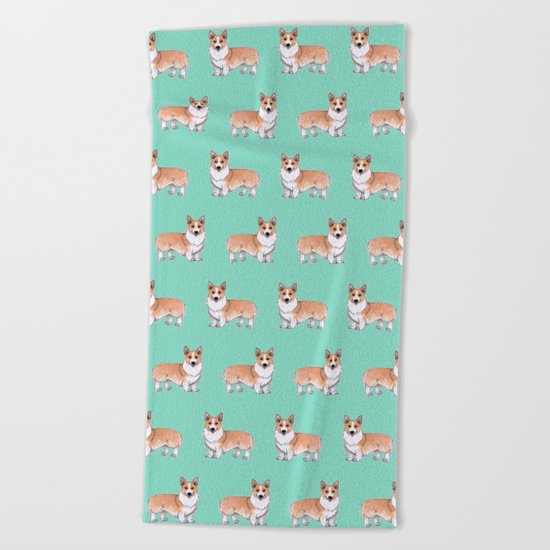 Corgi dog Beach Towel