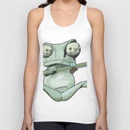 Funny Frog Hanging in There Unisex Tank Top