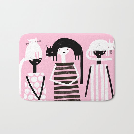 PINK BLACK & WHITE Bath Mat