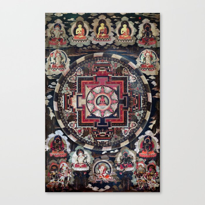 Buddhist Mandala Painting Tibetan Thangka Canvas Print