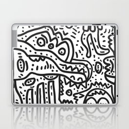 Cool Graffiti Art Doodle Black and White Monsters Scene Laptop & iPad Skin