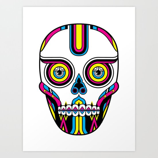 CMYK Skull Art Print