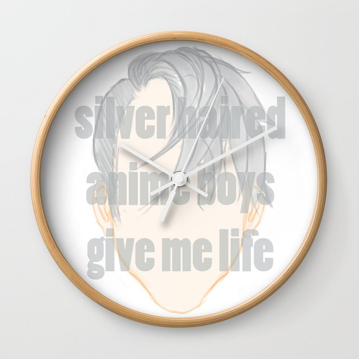 Silver Hair Anime Boys Wall Clock By Lizthatsme Society6