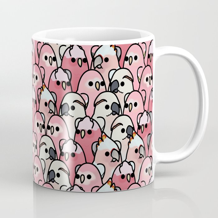 Too Many Birds!™ Pink Parrot Posse Coffee Mug