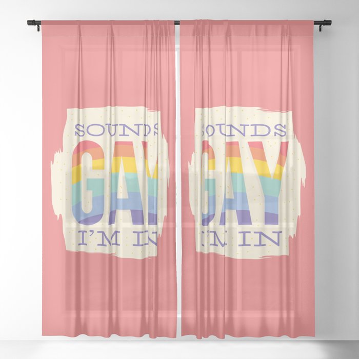 Gay Pride V3 Sheer Curtain