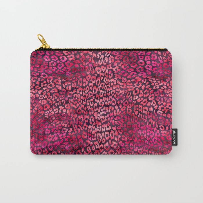 Red Leopard Print Carry-All Pouch