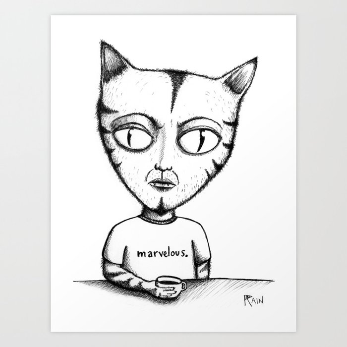 Marvelous Cat Art Print