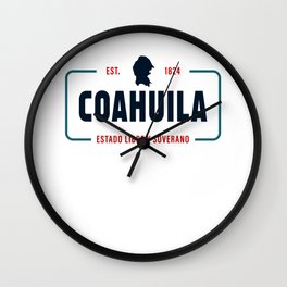 Coahuila Mexico State License Plate Design Wall Clock