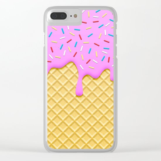 Strawberry Ice Cream Clear iPhone Case