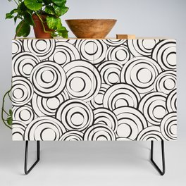 Black and Beige Circles Pattern 01 Credenza