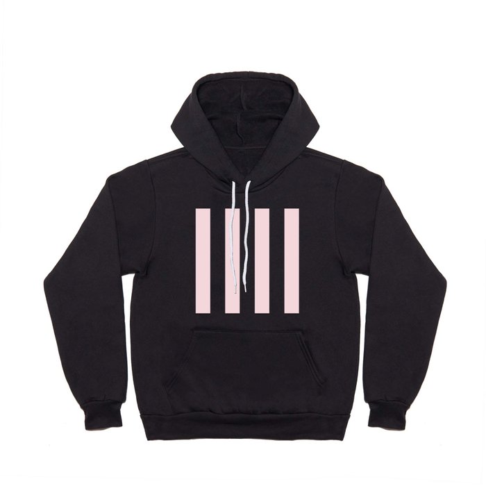 Simply Vertical Stripes Flamingo Pink on White Hoody