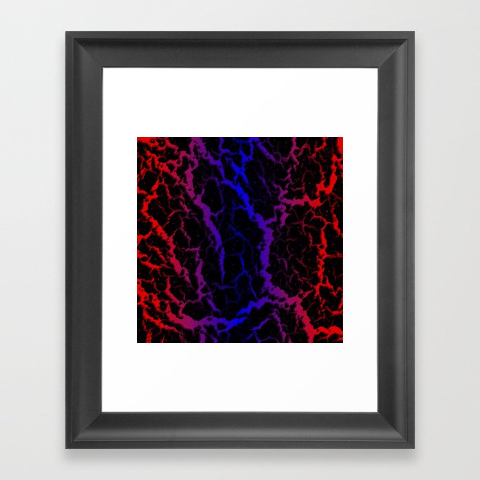 Cracked Space Lava - Red/Blue Framed Art Print