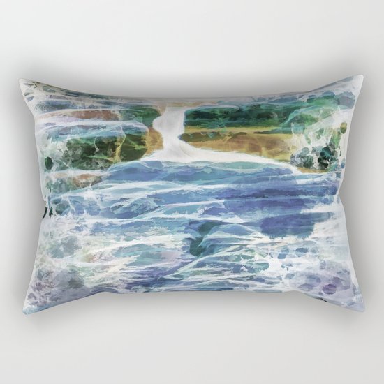 Abstract rock pool in the rough rocks Rectangular Pillow