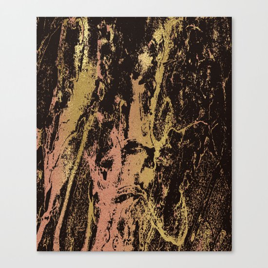Rose gold & gold marbled Canvas Print