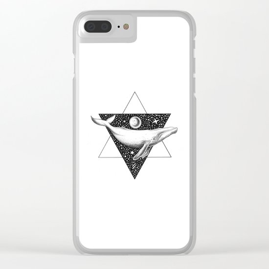 THE WHALE & THE MOON Clear iPhone Case