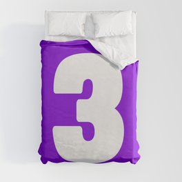 3 (White & Violet Number) Duvet Cover