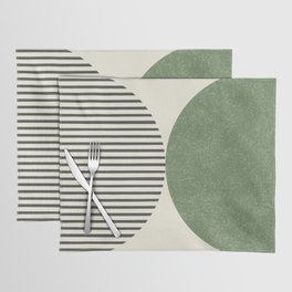 Semicircle Stripes - Green Placemat