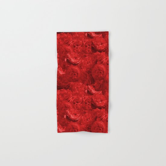 Bed of fire red roses - Rose floral Flowers pattern Hand & Bath Towel