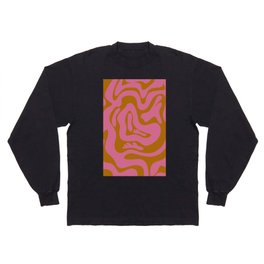 17 Abstract Liquid Swirly Shapes 220725 Valourine Digital Design Long Sleeve T-shirt