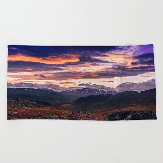 Cloud Covered Mountains Beach Towel