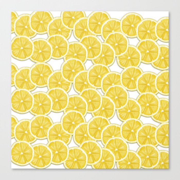 Lemon WaterColor paper pattern Canvas Print