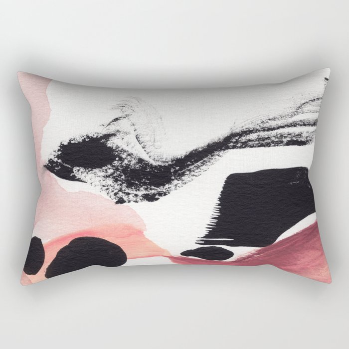 Blush Abstract Art Rectangular Pillow