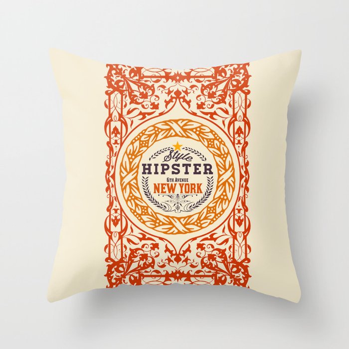 Hipster Style 6th Avenue Throw Pillow