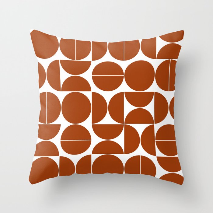 Burnt orange mid century moderna Throw Pillow