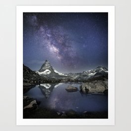 Matterhorn Milky Way Relection Art Print
