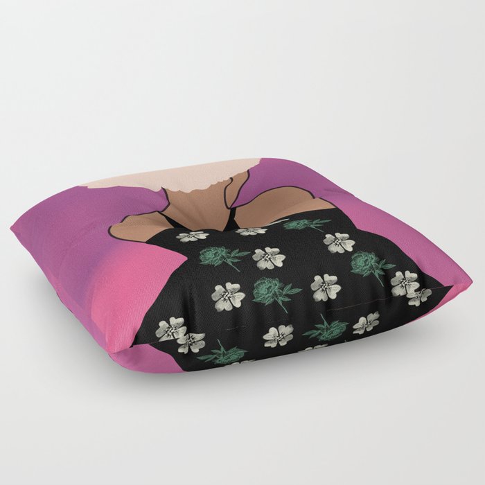 Woman At The Meadow 48 Floor Pillow