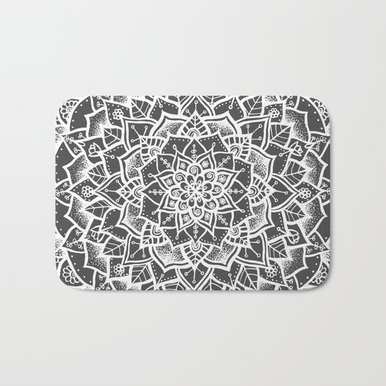 Grey Mandala Bath Mat