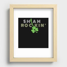 Sham Rocking Guitar Shamrock Saint Patrick's Day Recessed Framed Print