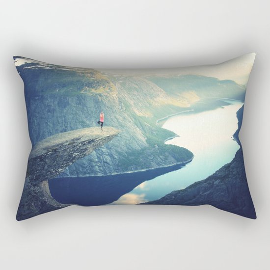 Trolltunga Landscape Scandinavian Norway Rectangular Pillow
