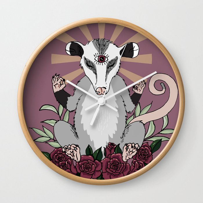OM possum - radiates chill Wall Clock